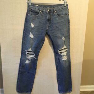 Levi’s 502 32x34 regular taper grated warp DX distressed big E denim